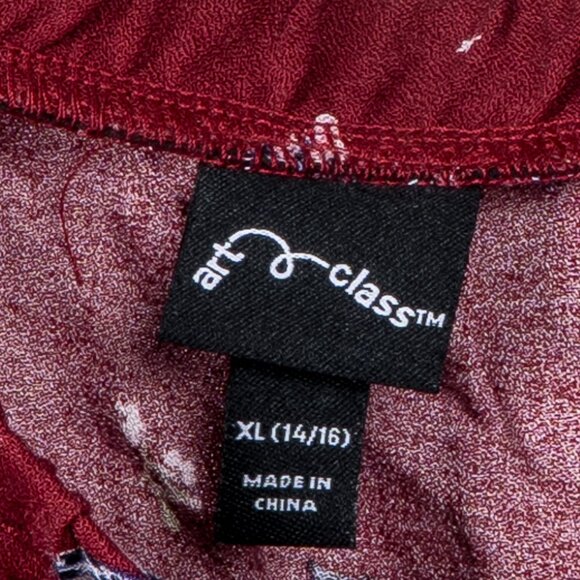 Art Class Ruffle Skirt XL 14 16 Girls New Maroon Floral Butterfly Asymmetrical - Picture 6 of 7